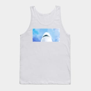 A plane in the sky | Civil aviation | Avia | Blue sky | hand drawn digital painting Tank Top